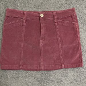 Free People Pink Mauve Corduroy Mini Skirt Y2K Style Casual Cotton Blend Sz. 6